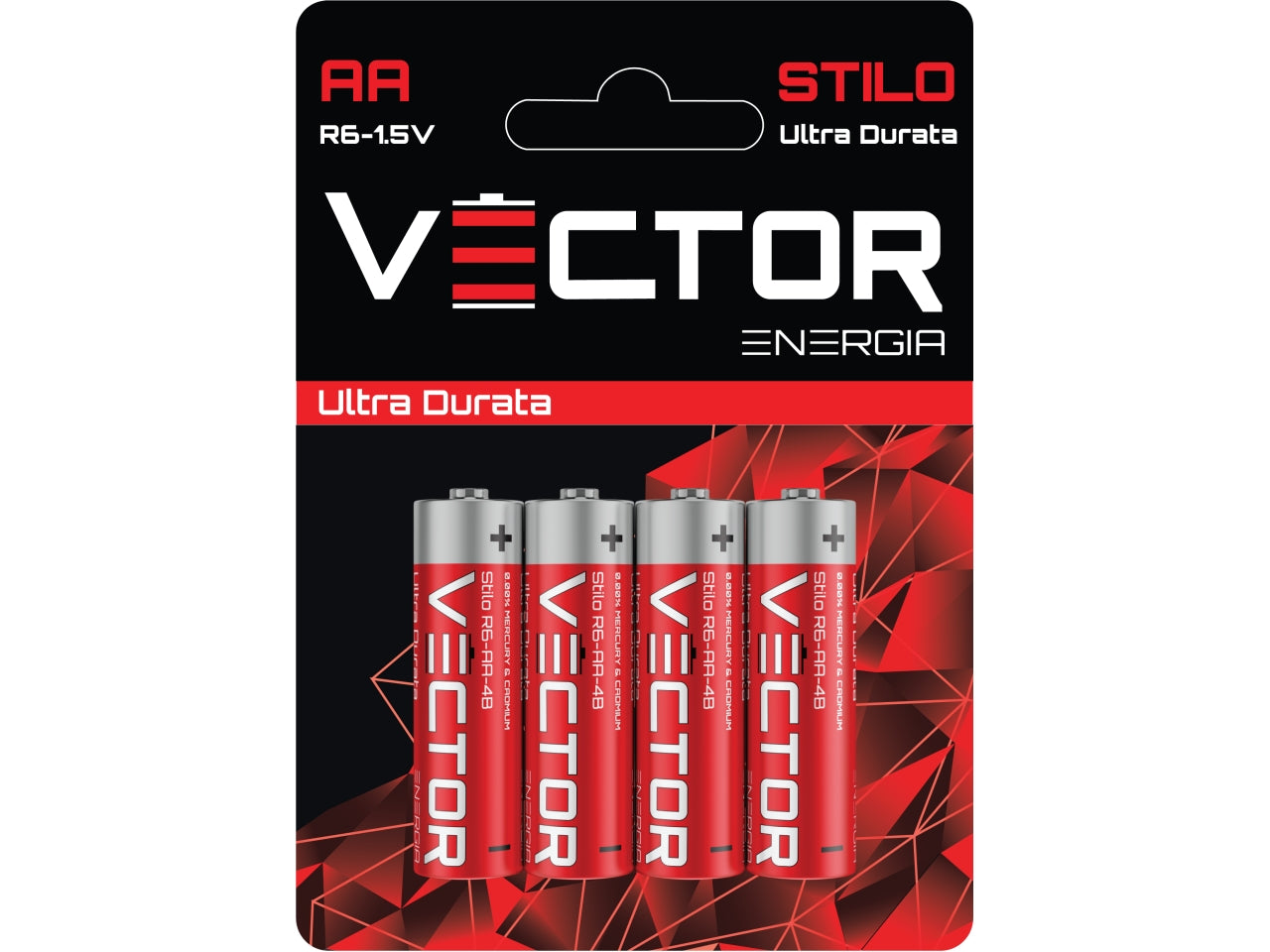 Pile ultra durata stilo blister da 4 pile