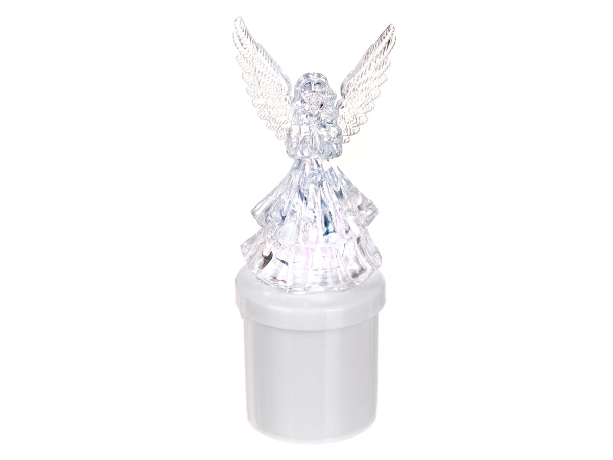 Lumino elettrico con angelo illuminato a batterie h.16,9xl.6,2cm