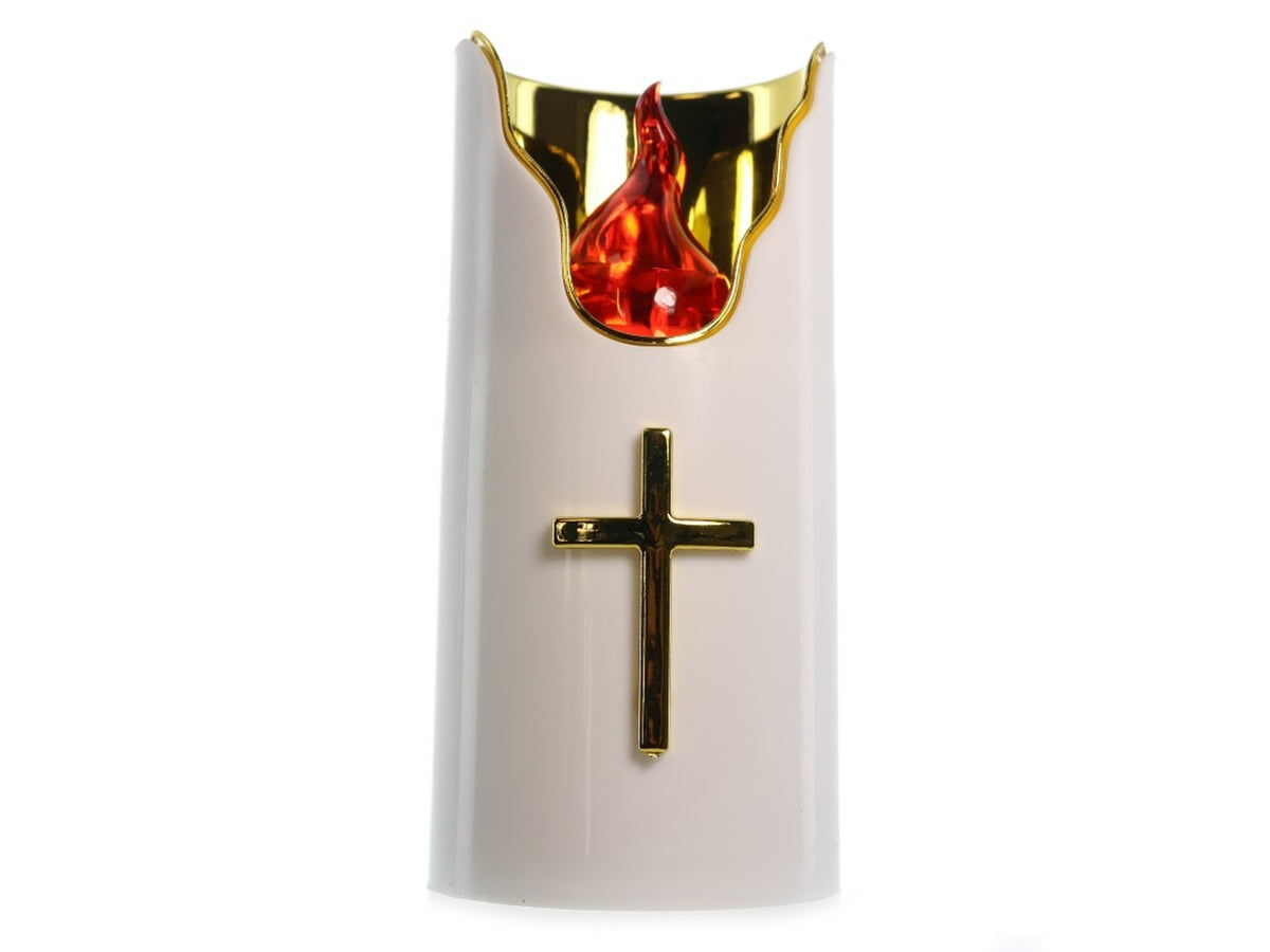 Lumino votivo, candela luce rossa, a batterie h.12,5cmx4,2cm