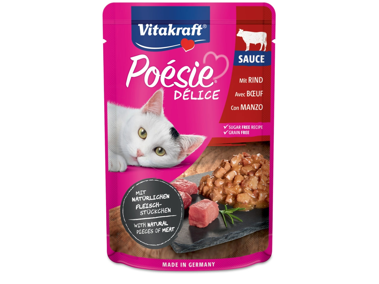 PoÃ©sie dÃ©lisauce carne manzo 85gr alimento umido per gatti