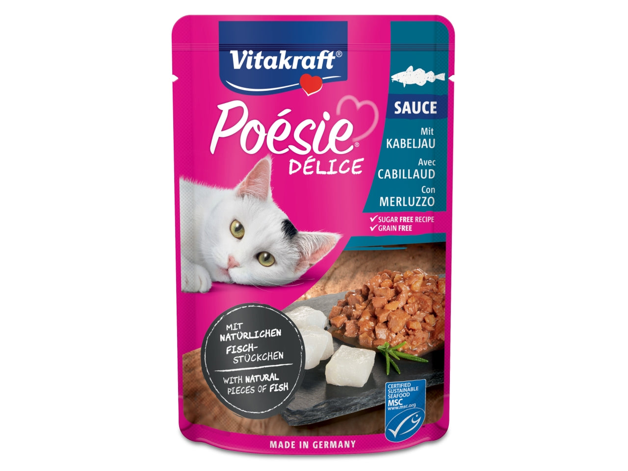 PoÃ©sie dÃ©lisauce merluzzo 85gr alimento umido per gatti