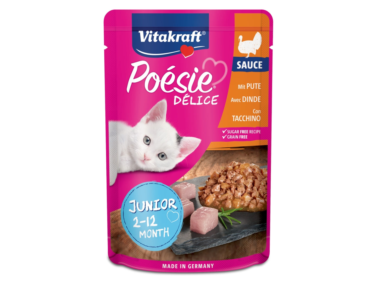 PoÃ©sie dÃ©lisauce tacchino junior 85gr alimento umido per gatti