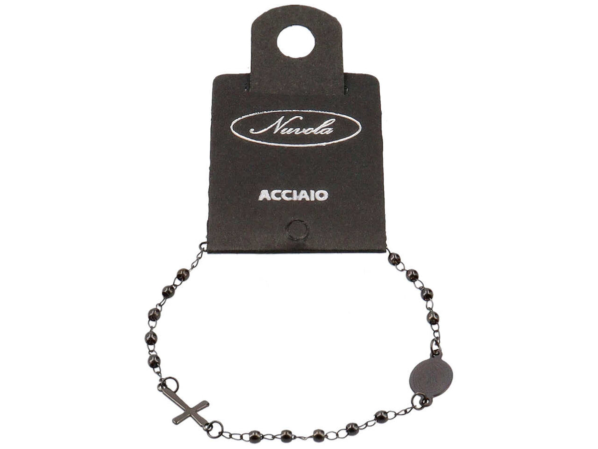 Bracciale rosario chiuso total black