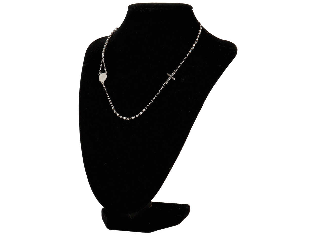 Collana rosario girocollo in acciaio