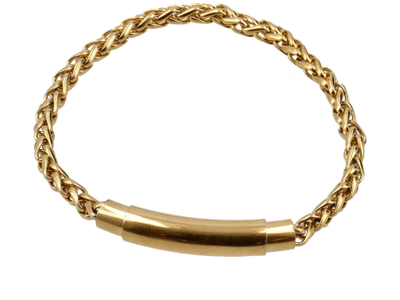Bracciale curvo con maglia oro