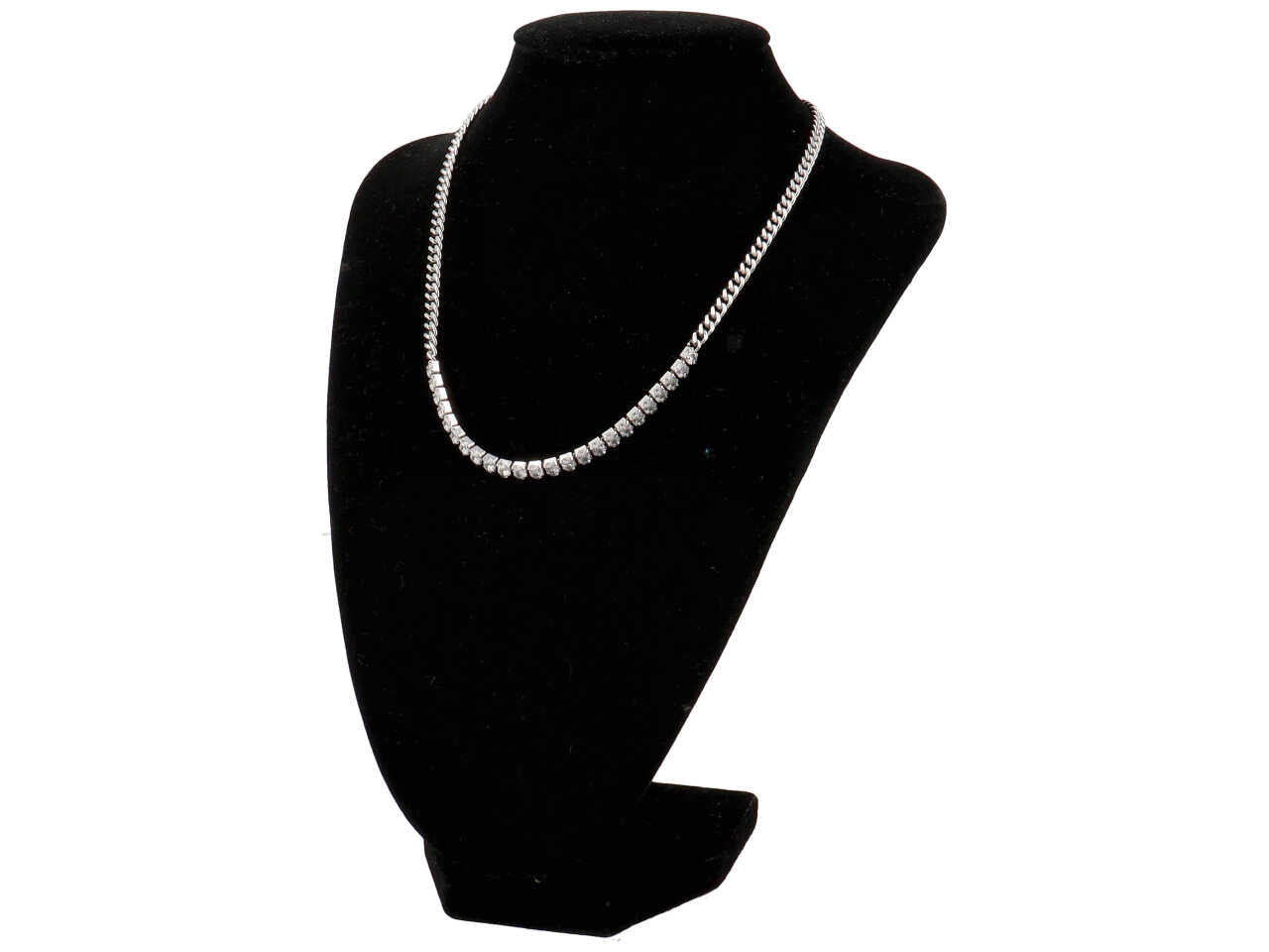 Collana groumette con zirconi centrali