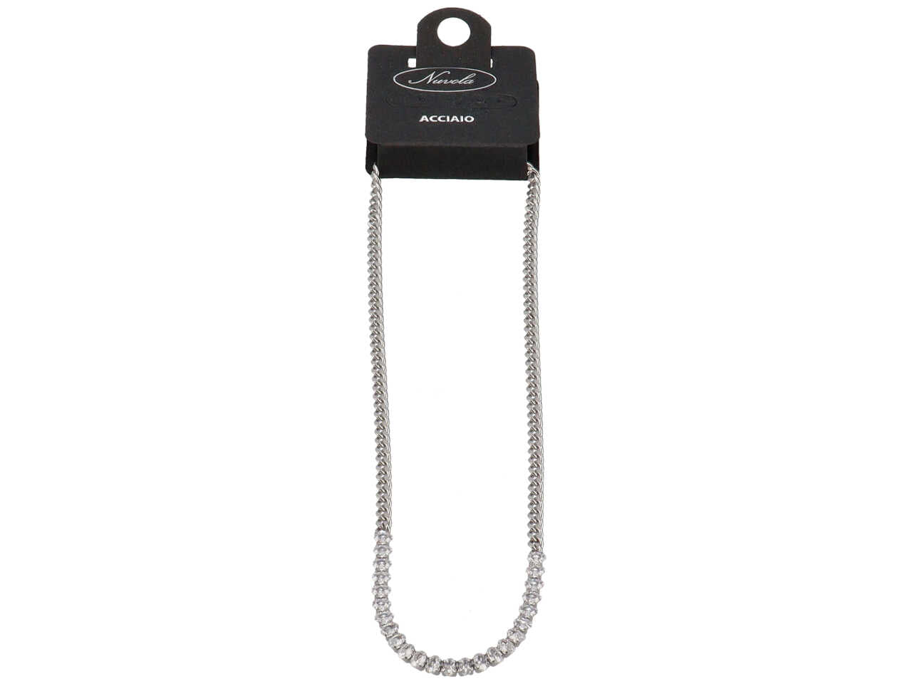 Collana groumette con zirconi centrali