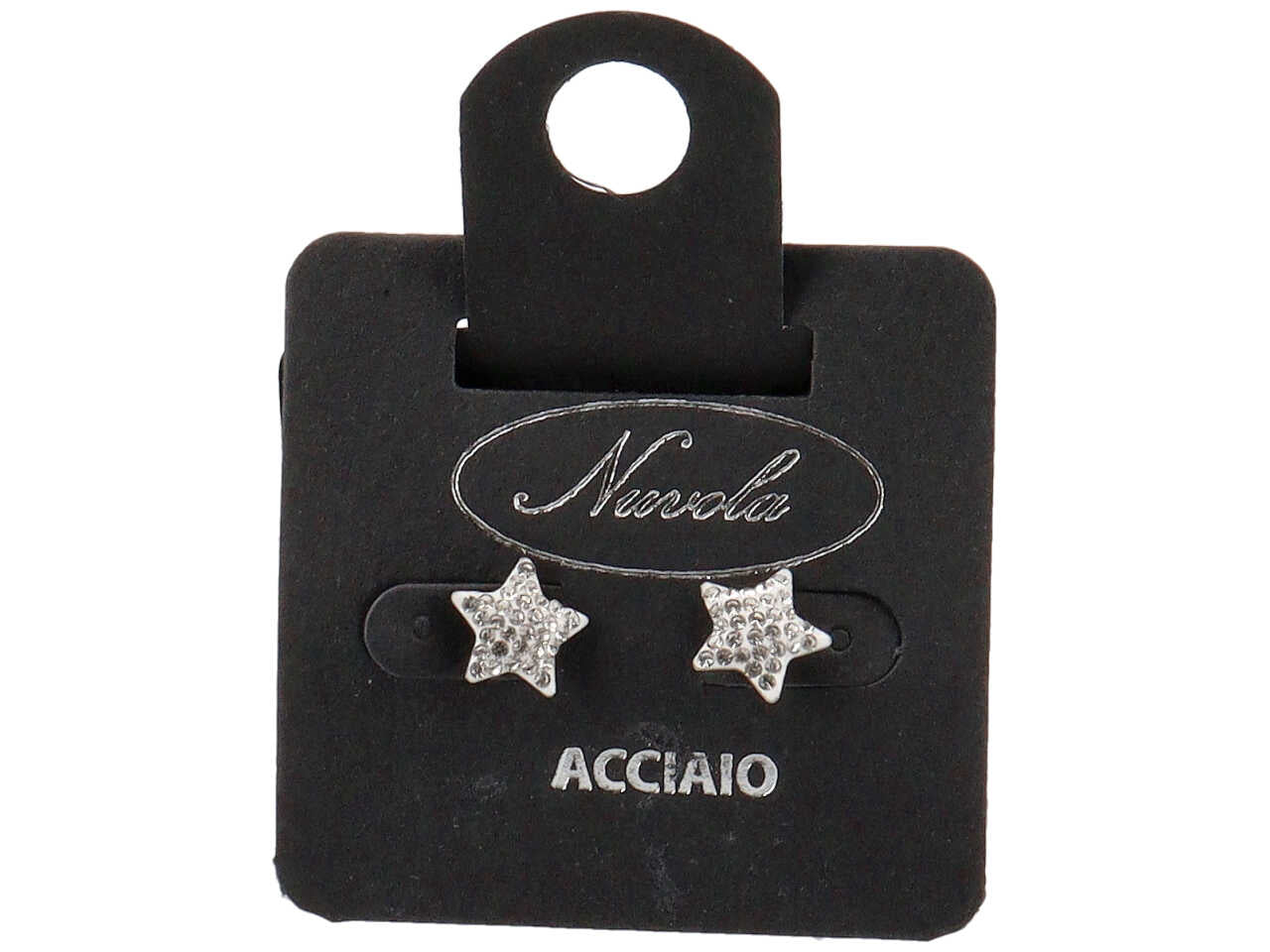 Orecchini in acciaio con stellina e strass