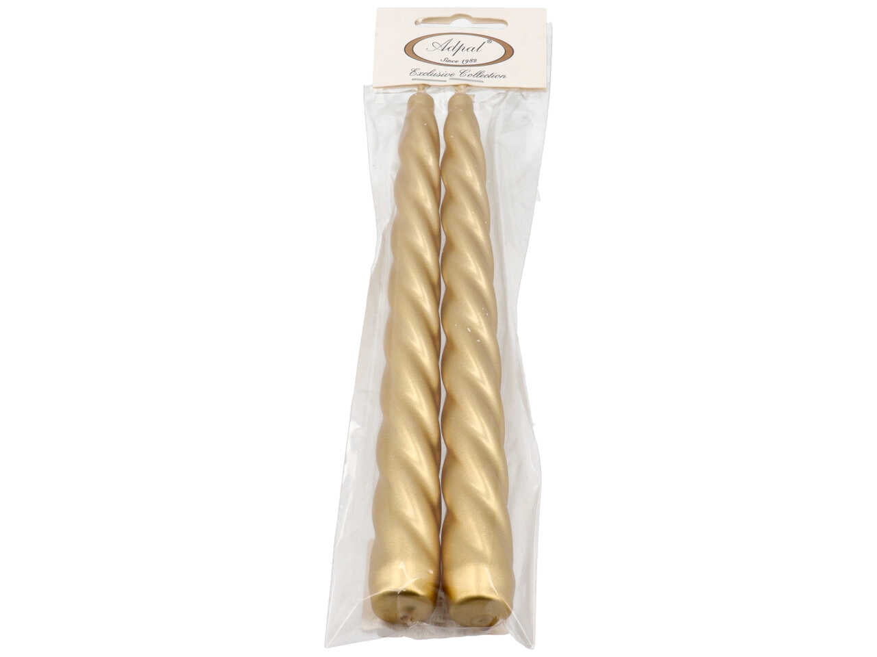 Candela torciglione 230/22 2pz metallica oro