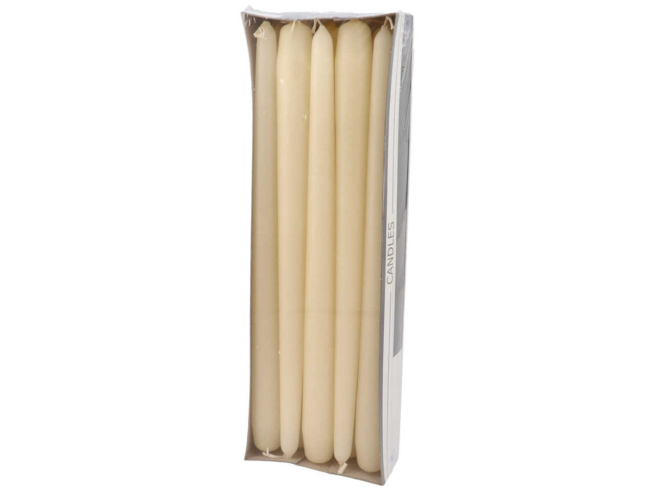 Candela conica 290/22 10pz opaca ecru