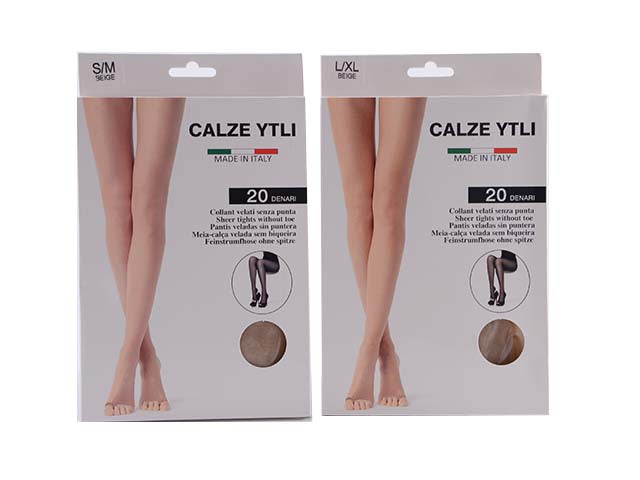 Collant 20den punta aperta beige c0701
