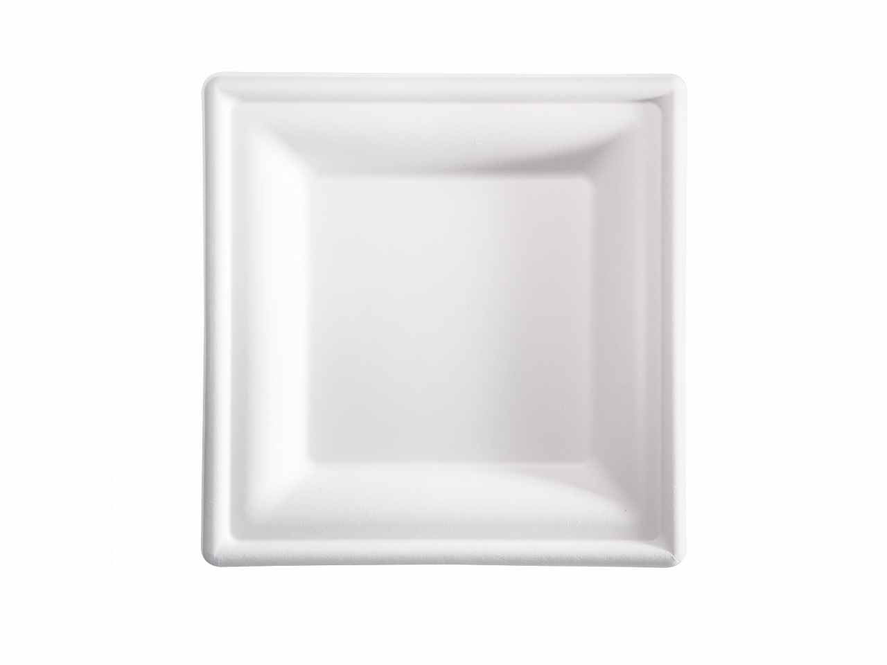 Piatto quadr.in bagassa 15 pezzi 20x20cm bps002bio15b