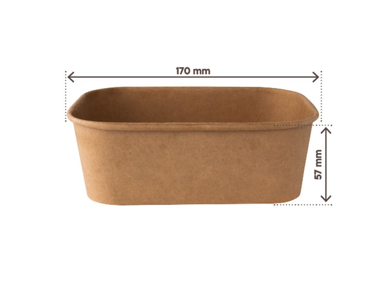 Bowl rettangolare 750 ml di carta avana - la confezione contiene 50 pezzi
