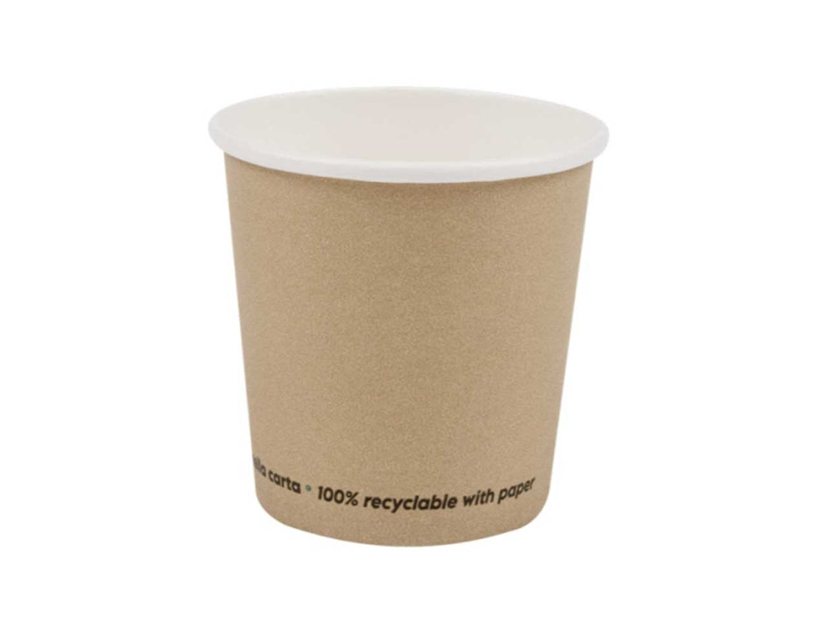 Bicchieri per caffÃ¨ in cartoncino avana 100ml riciclabili, 50 pezzi - Signor Bio