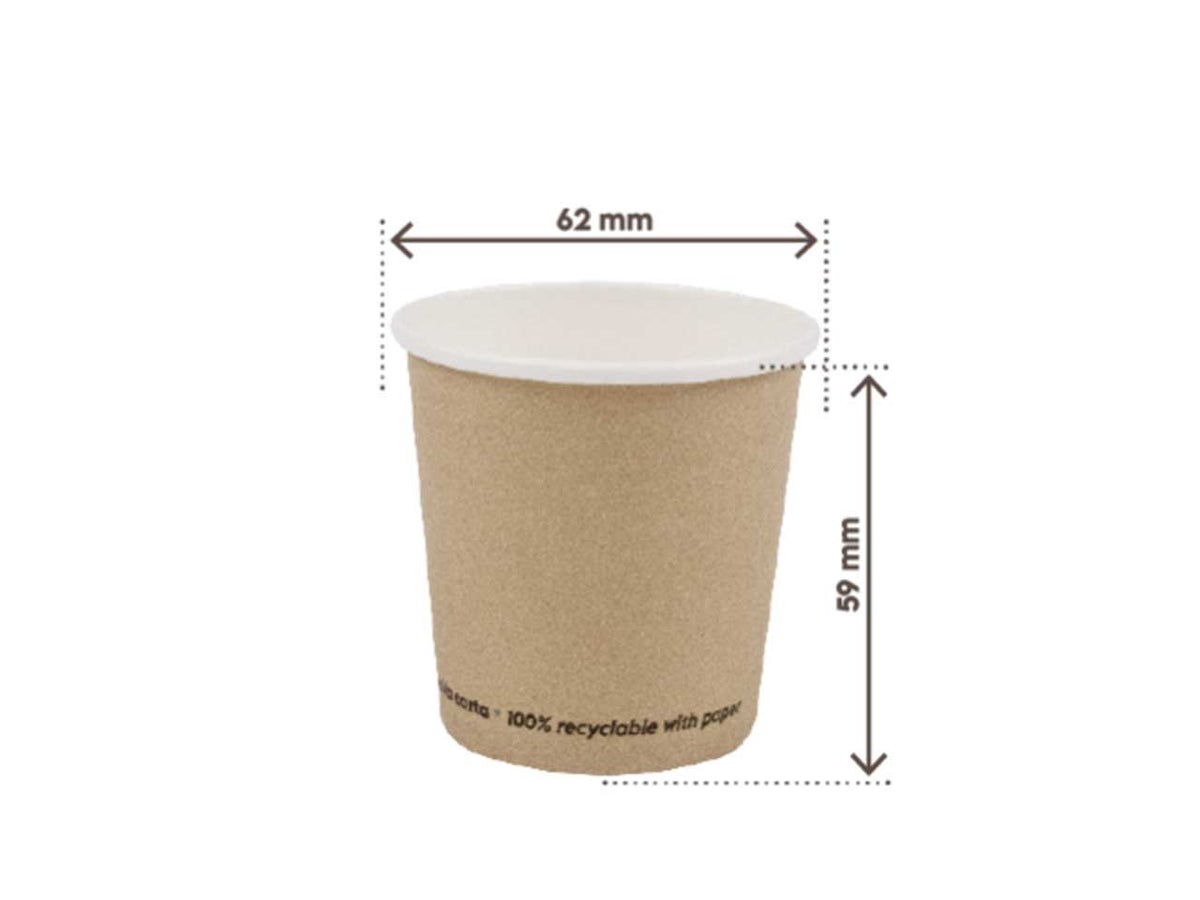 Bicchieri per caffÃ¨ in cartoncino avana 100ml riciclabili, 50 pezzi - Signor Bio