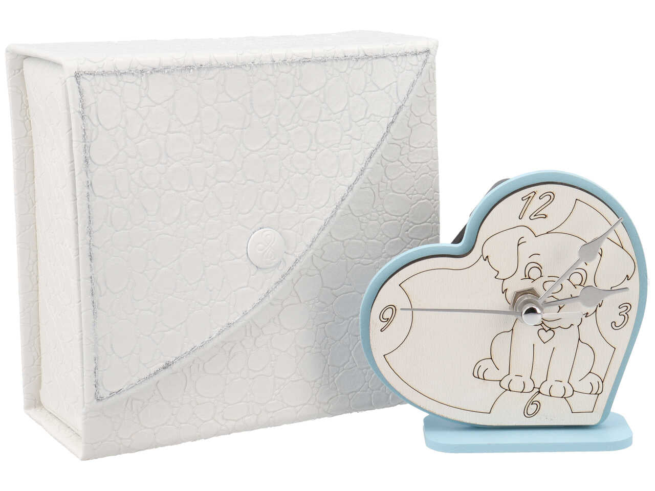 Orologio cuore cane azzurro
