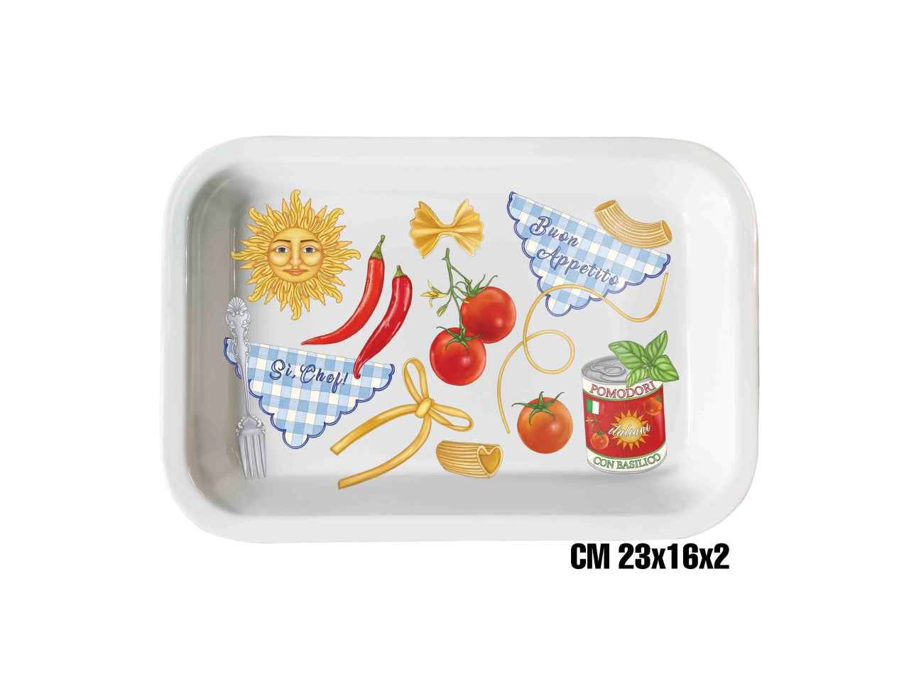 Vassoietto in melanina 23x16x2 decoro chef