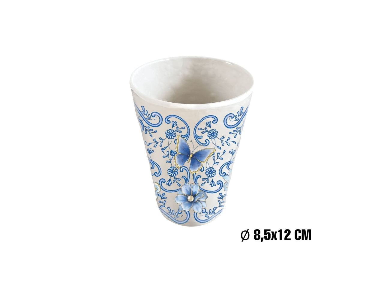 Bicchiere in melanina d 0,85 h 12 decoro blu