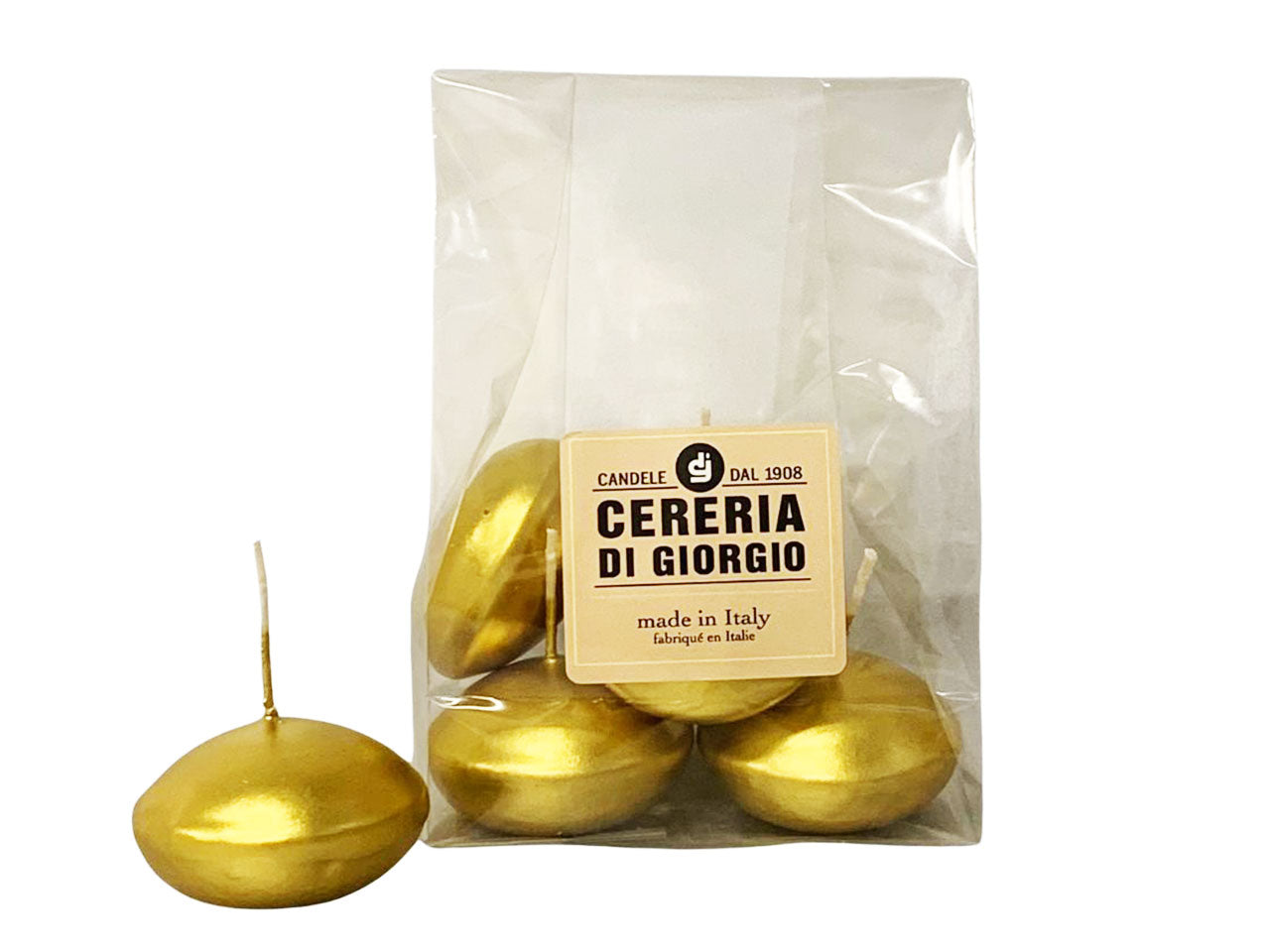 Candela galleggiante 6pz di colore oro