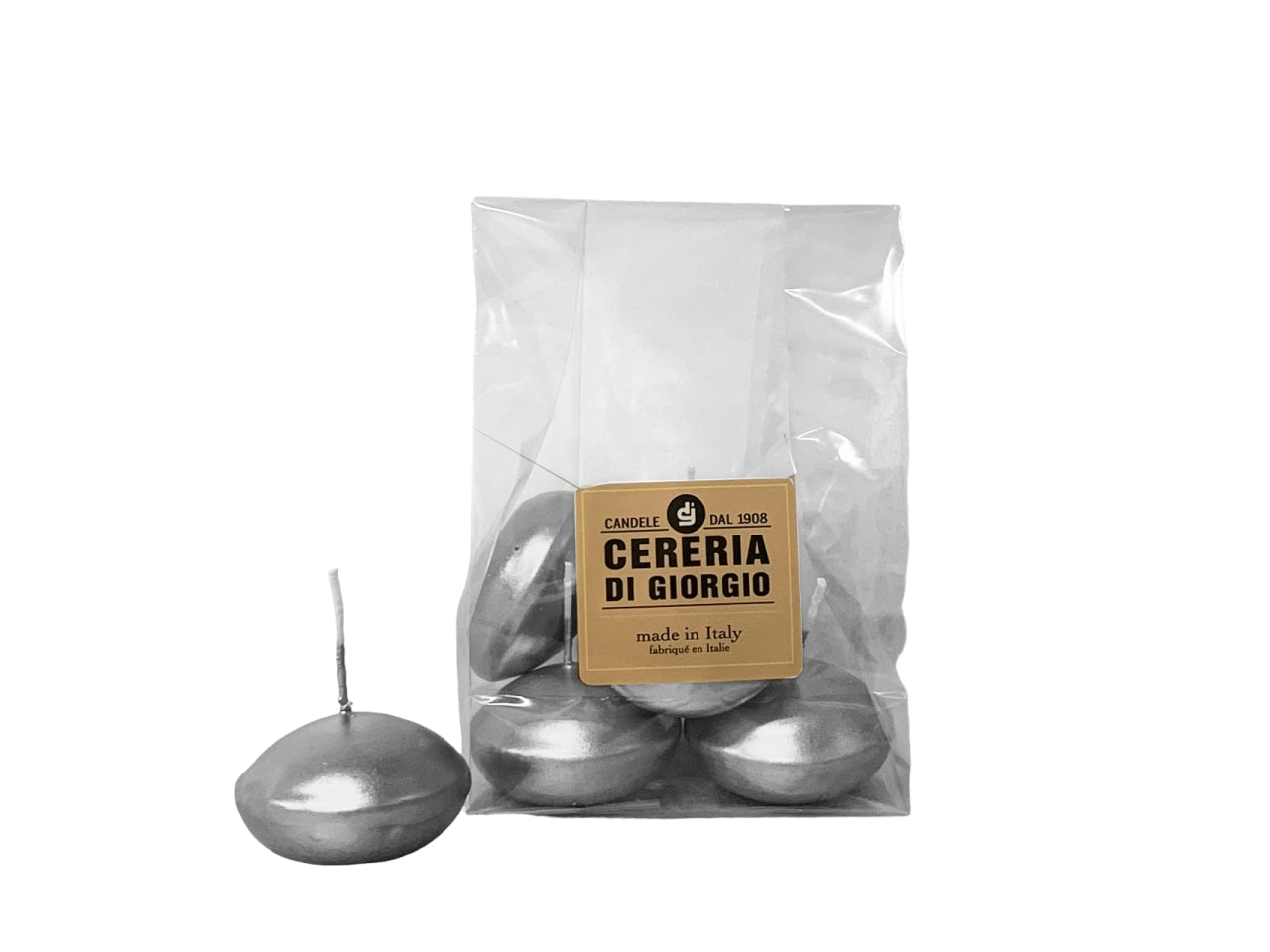 Candela galleggiante 6pz di colore argento