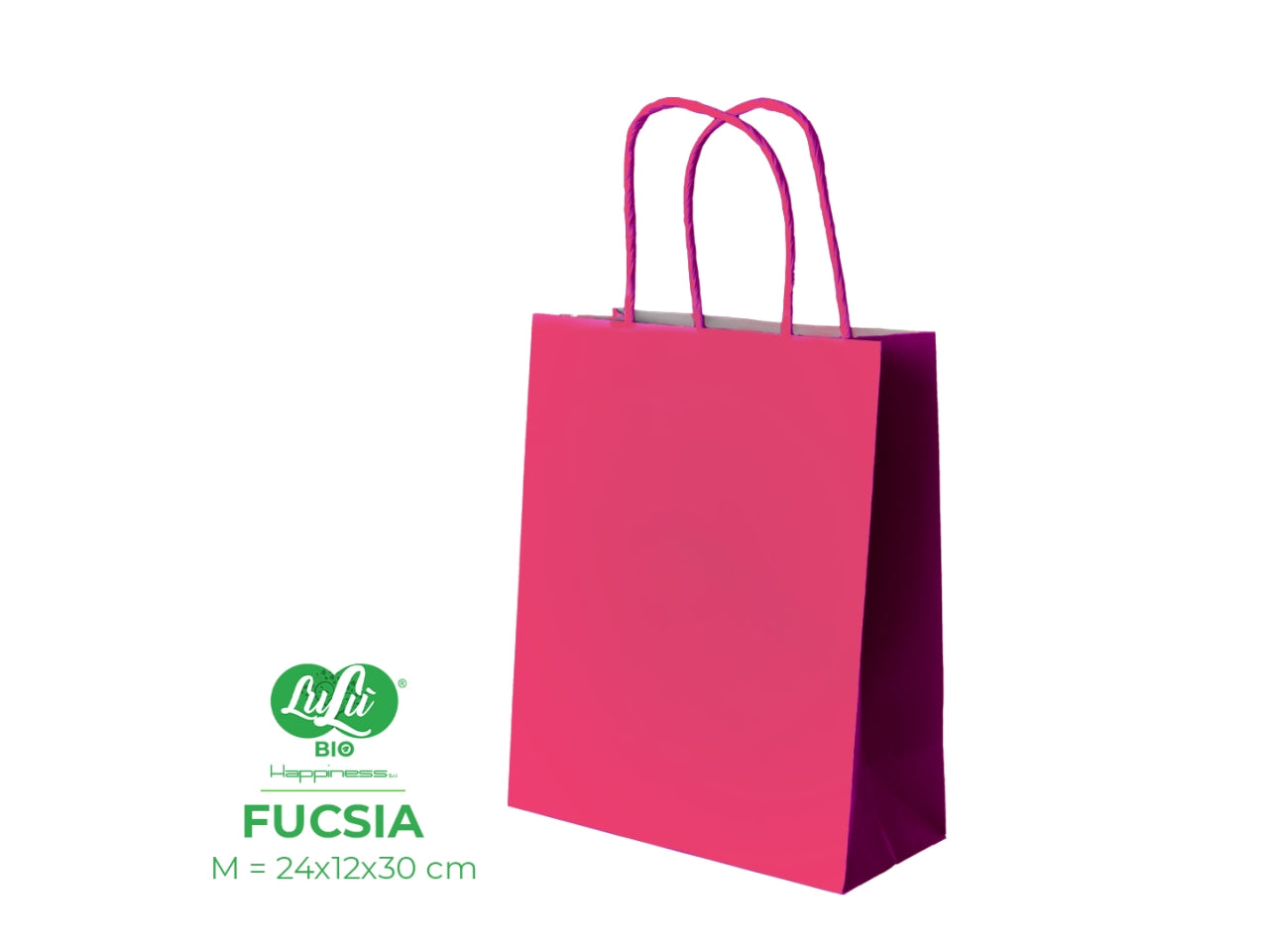 Busta di carta fucsia 24x12x30 cm