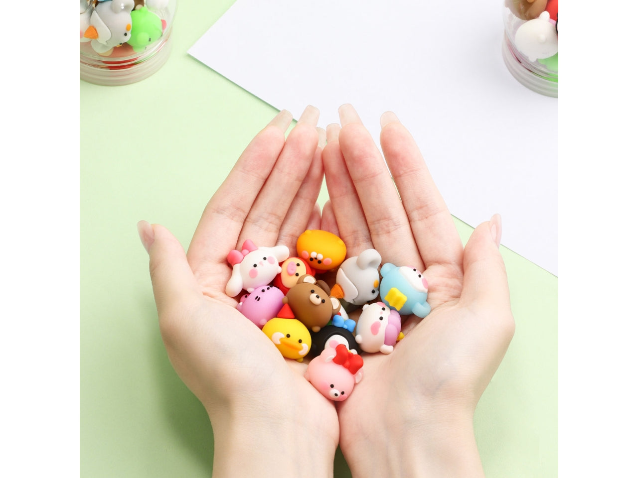 Gommine 3d alta qualita' set 12 pz in boule animal