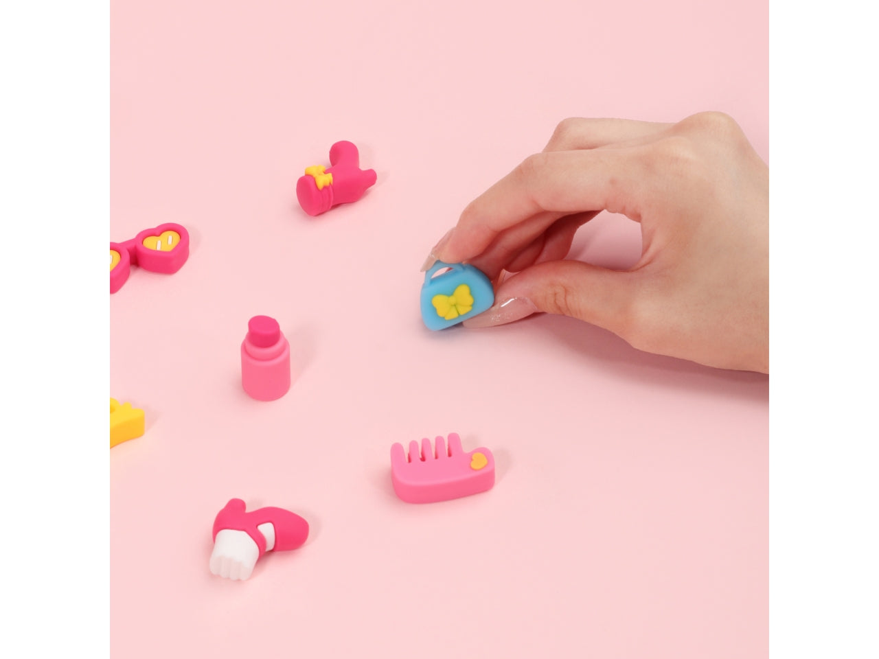 Gommine 3d alta qualita' set 12 pz in boule make up