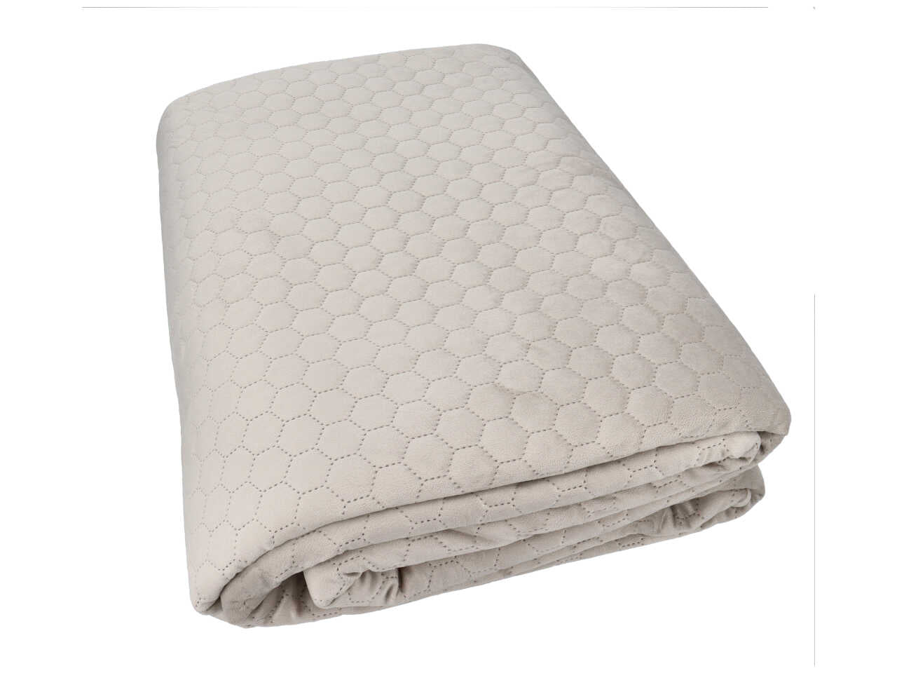 Exagon quilt velluto t.u. per letto a 2 piazze tortora