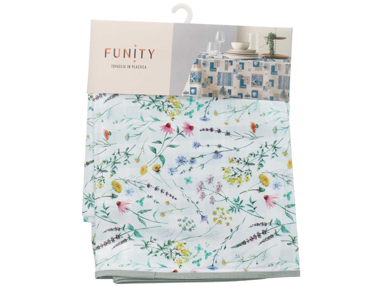 Funity tovaglia in plastica stampata reversibile cm 140*240 12p unica