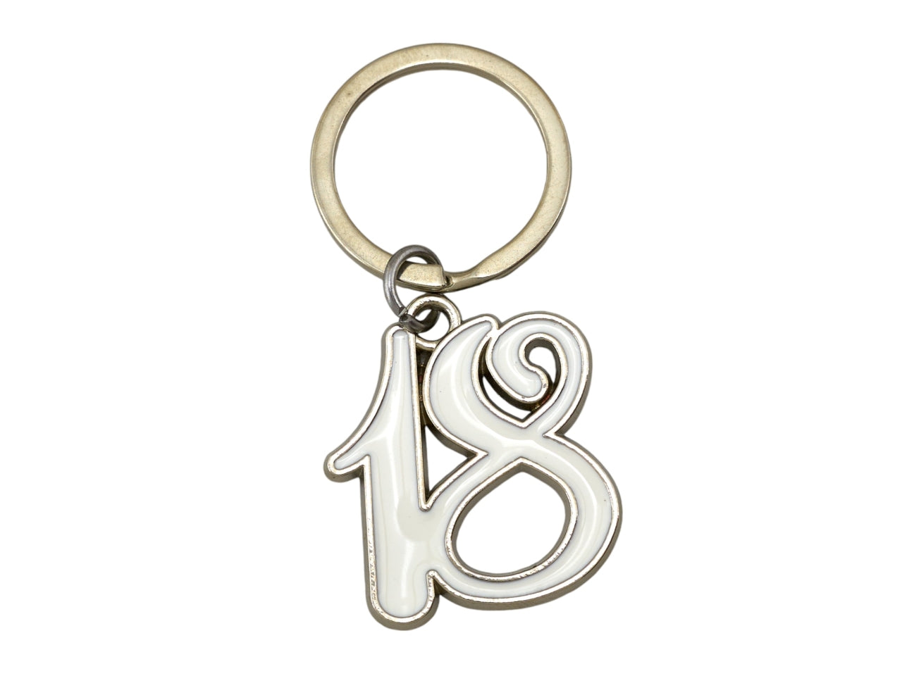 Portachiavi metal 18 bianco mis:2,8x3