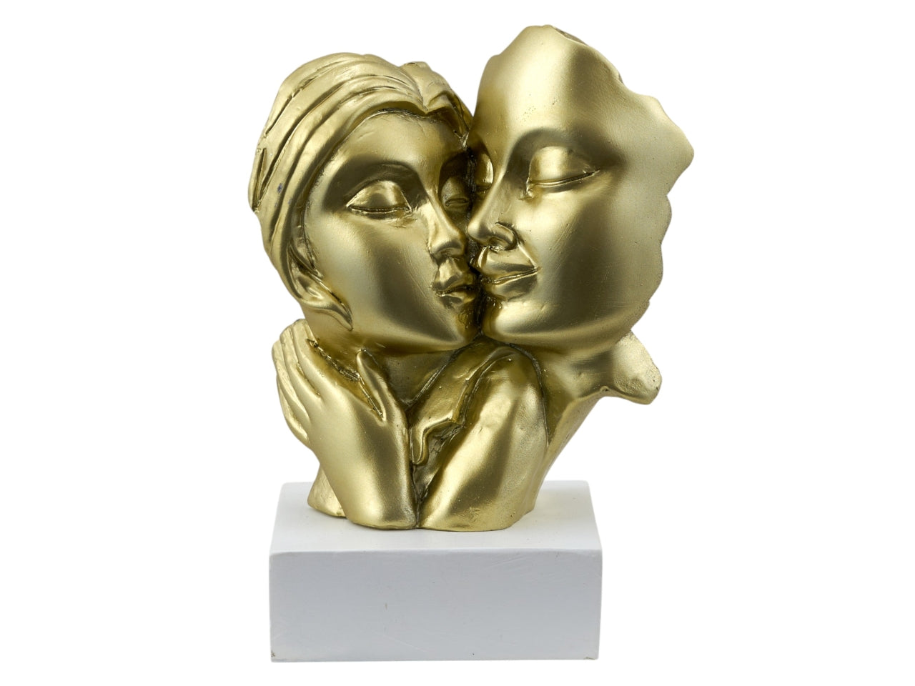 Busto coppia bacio gold 11x6,7x12,4 cm