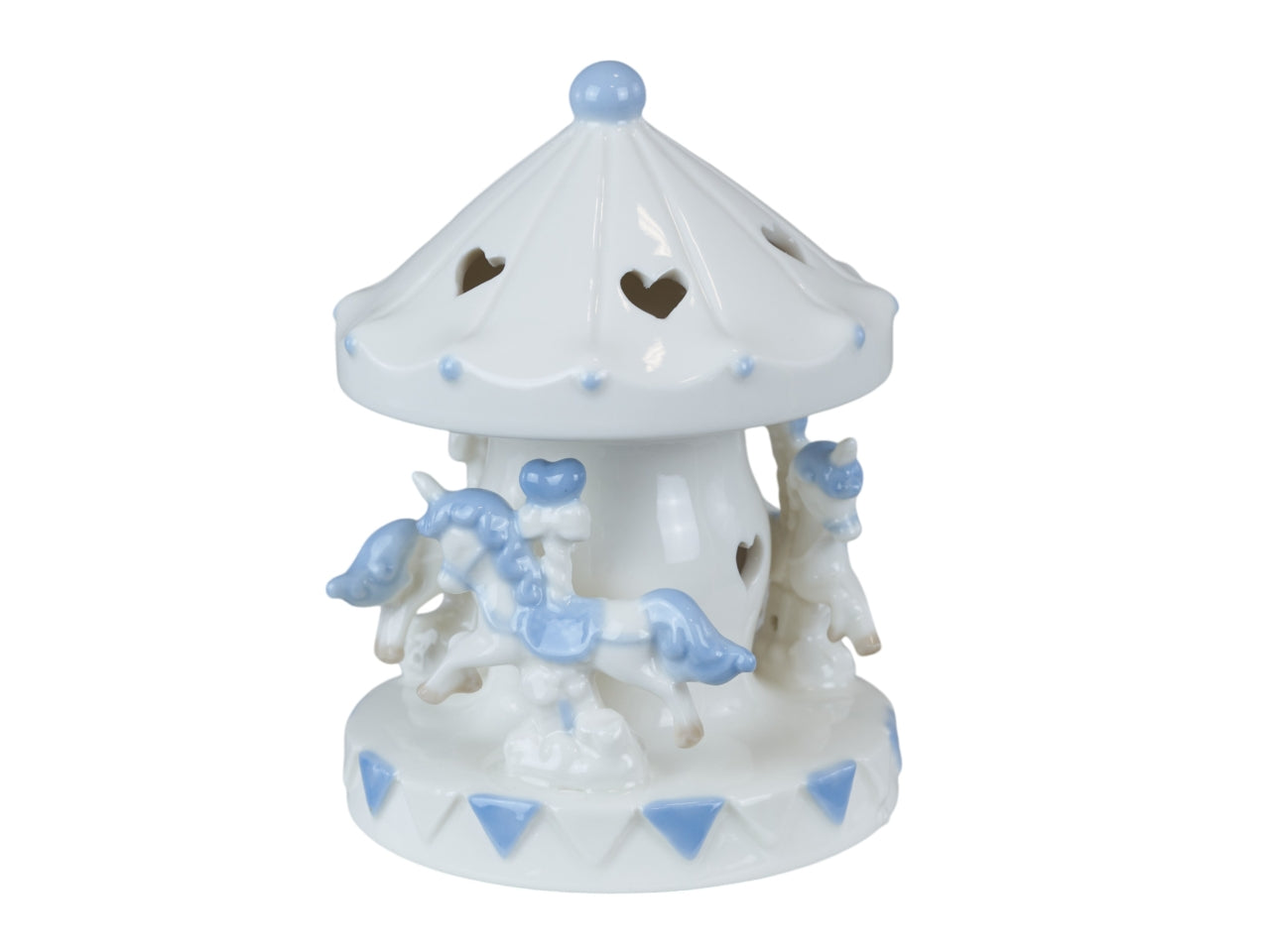 Giostrina led cavallini celesti grande 9,3x9,3x12,3 cm