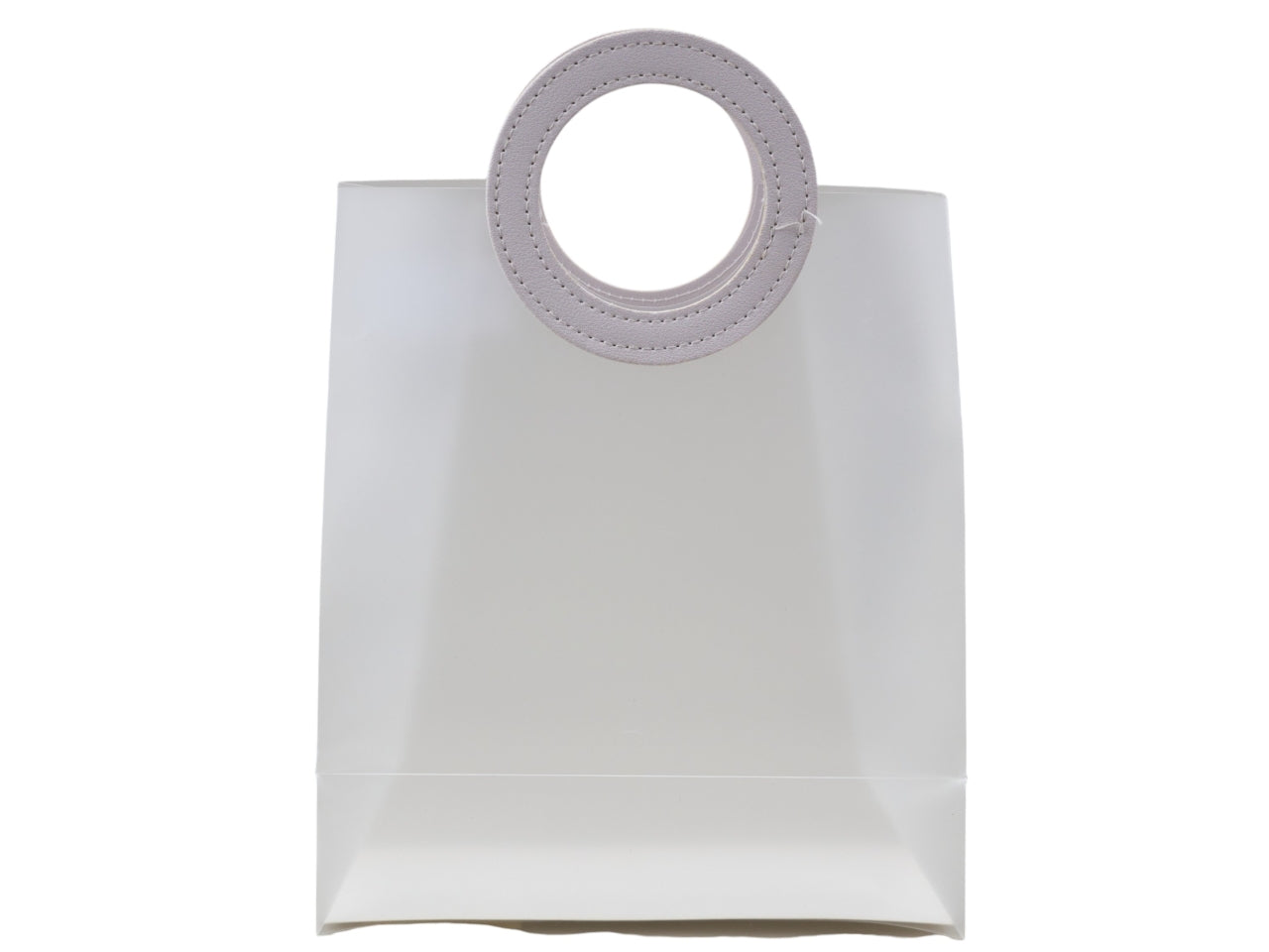 Borsetta media con manico tondo bianco 20x10x23 cm