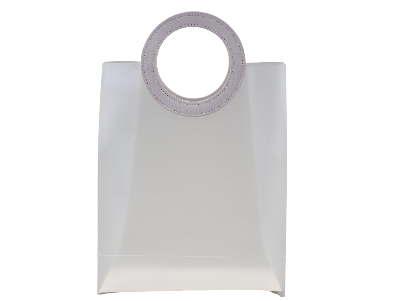 Borsetta maxi con manico tondo bianco 26x11x32 cm