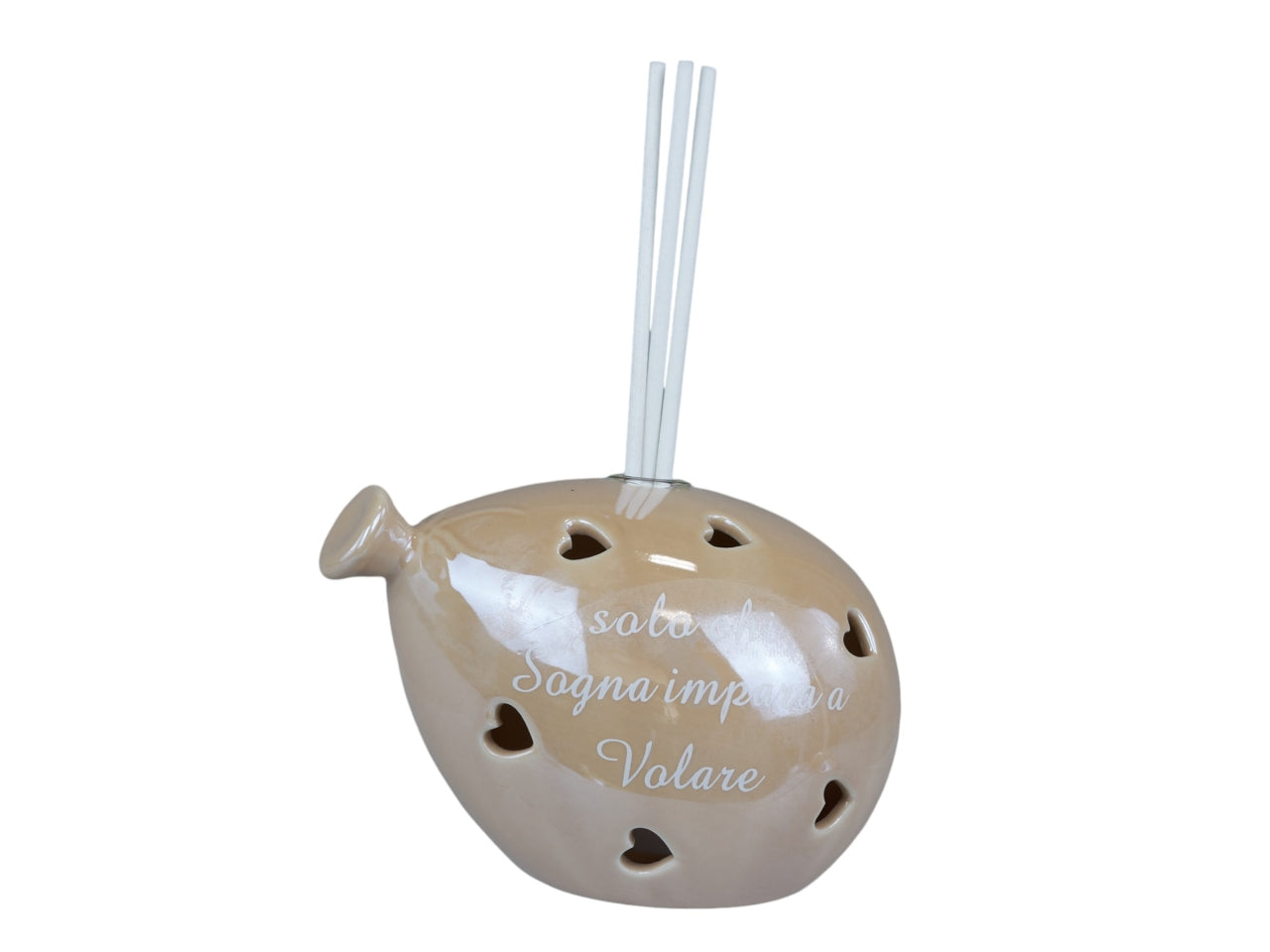 Profumatore palloncino piccolo led tortora perlato con frase