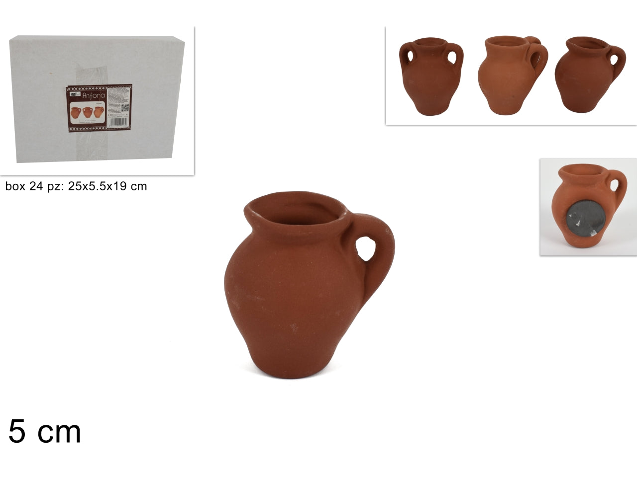 Anforetta con calamita grezzo naturale