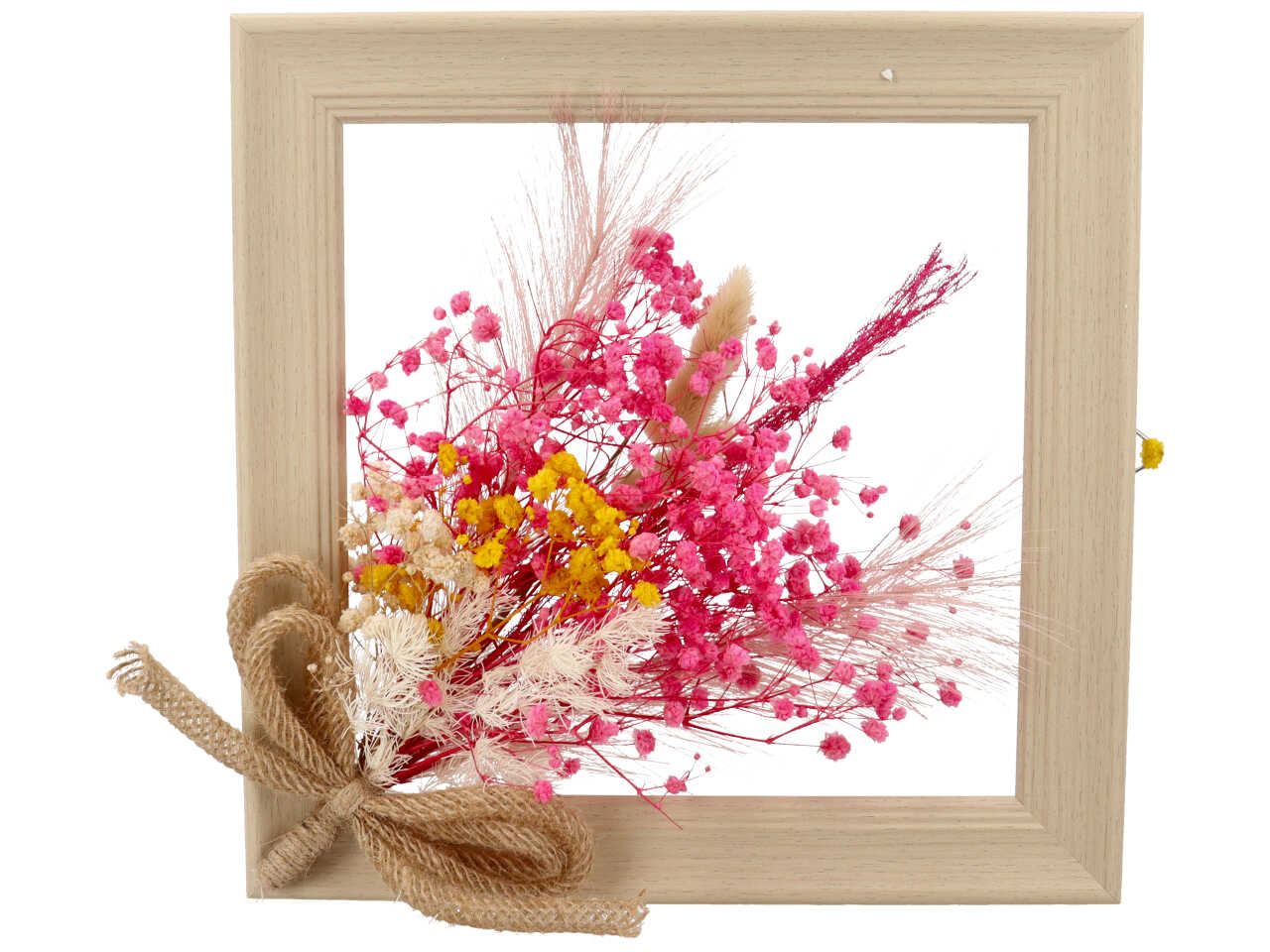 Quadro con nebbiolina 25x25x6cm di colore fucsia