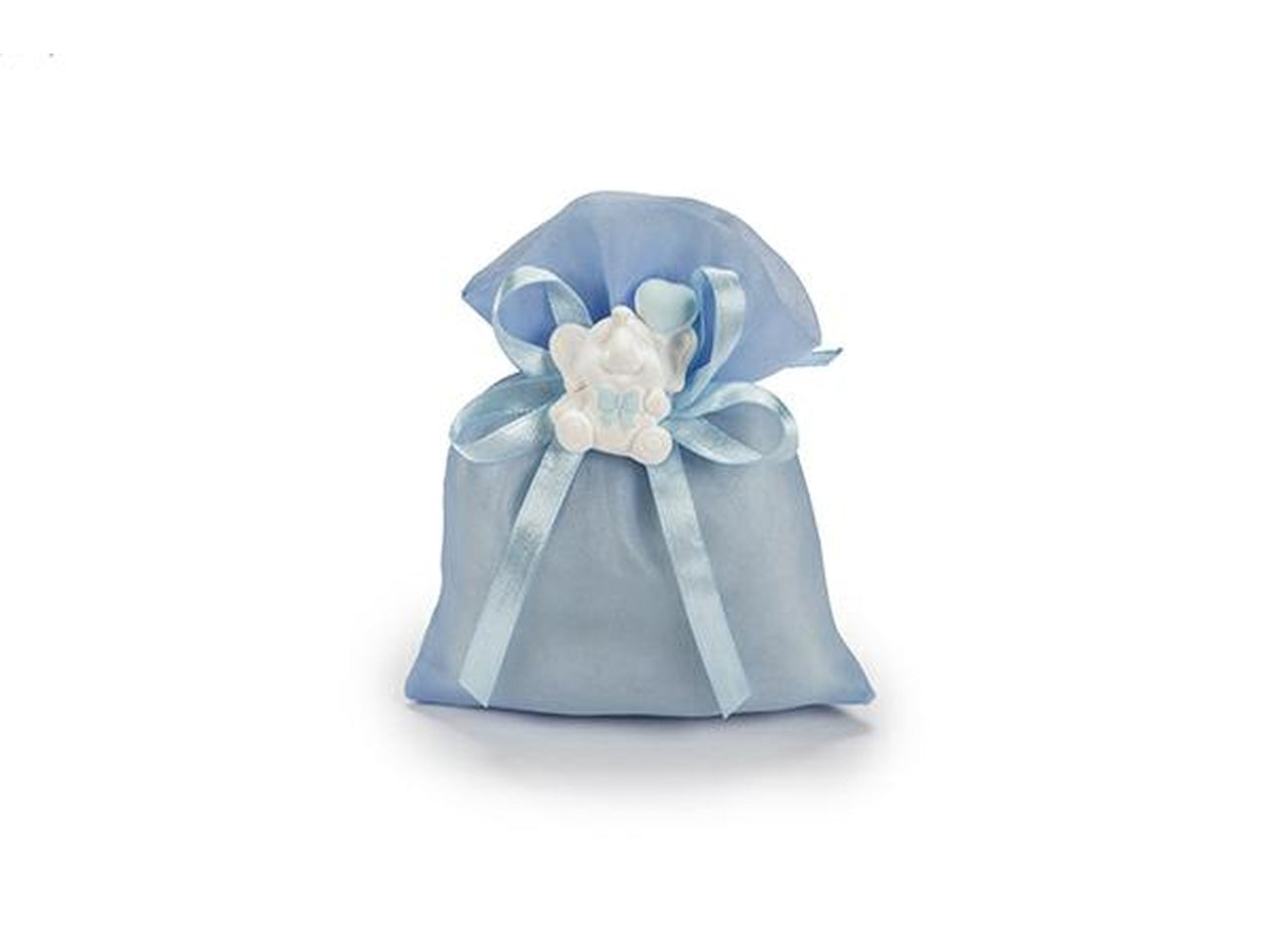 Sacchetto organza 10x13hcm di colore celeste