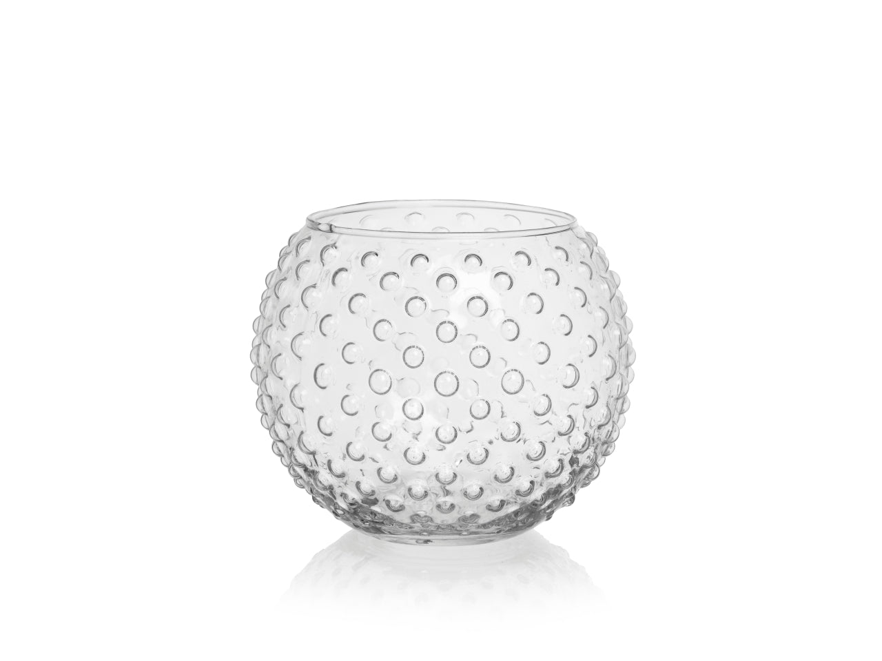 Vaso sfera con decoro a pois h.10xd.12 cm