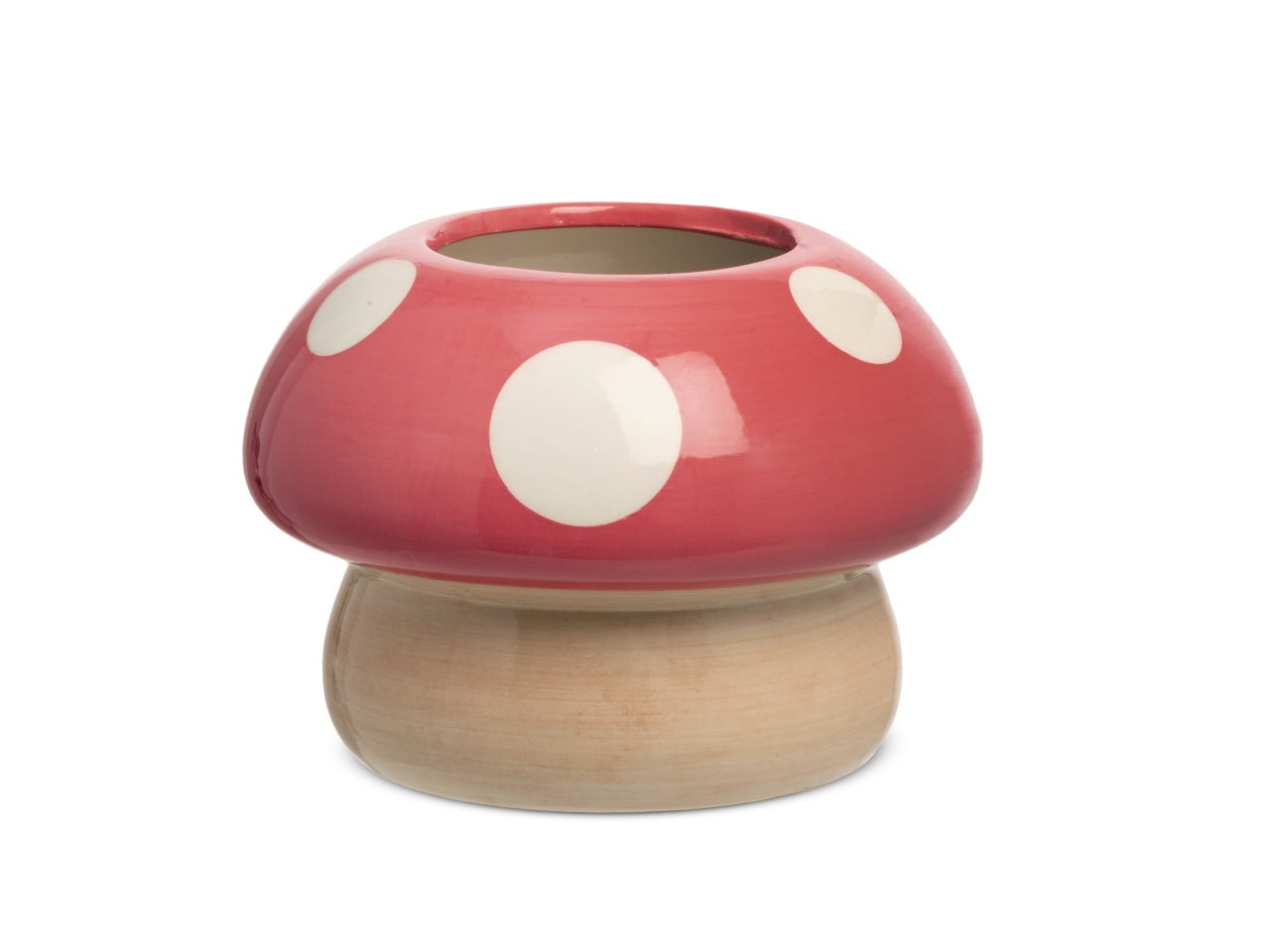 Vaso funghetto h.10xd.14 cm di colore rosso