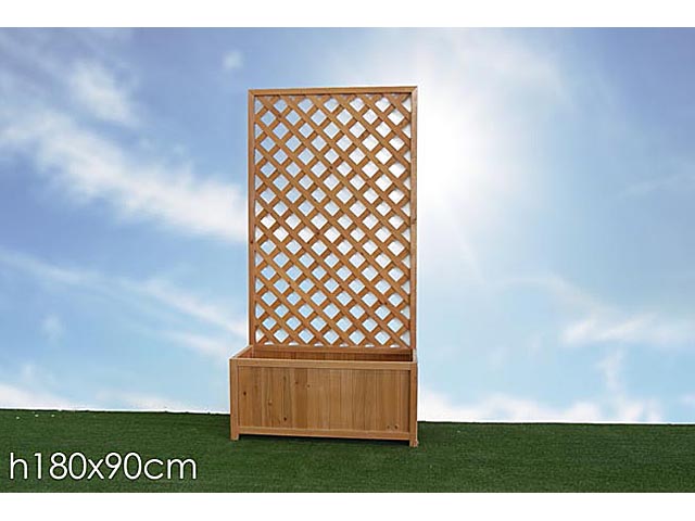 Staccionata in legno con fioriera 90xh.180cm