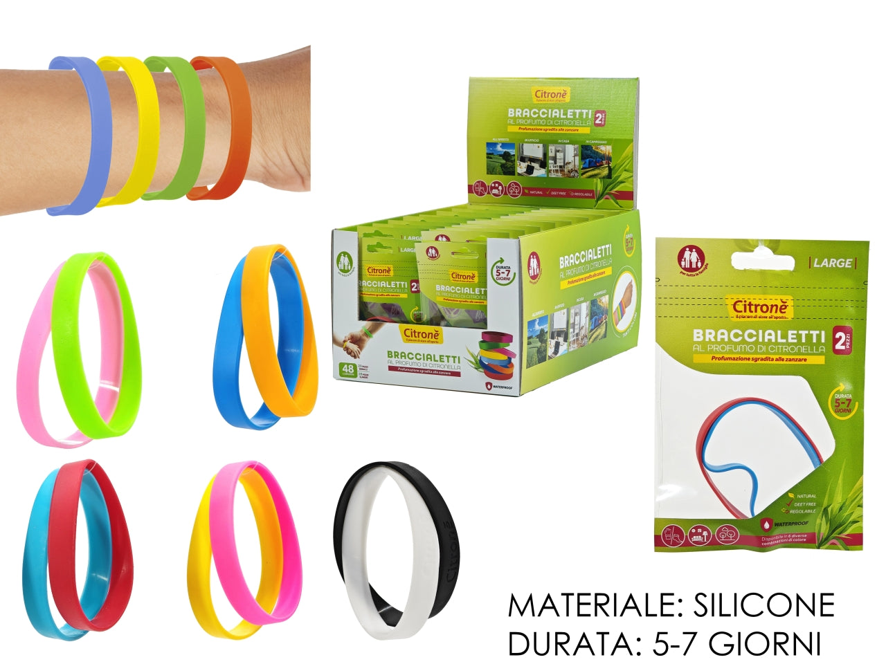 Braccialetti alla citronella set da 2 braccialetti