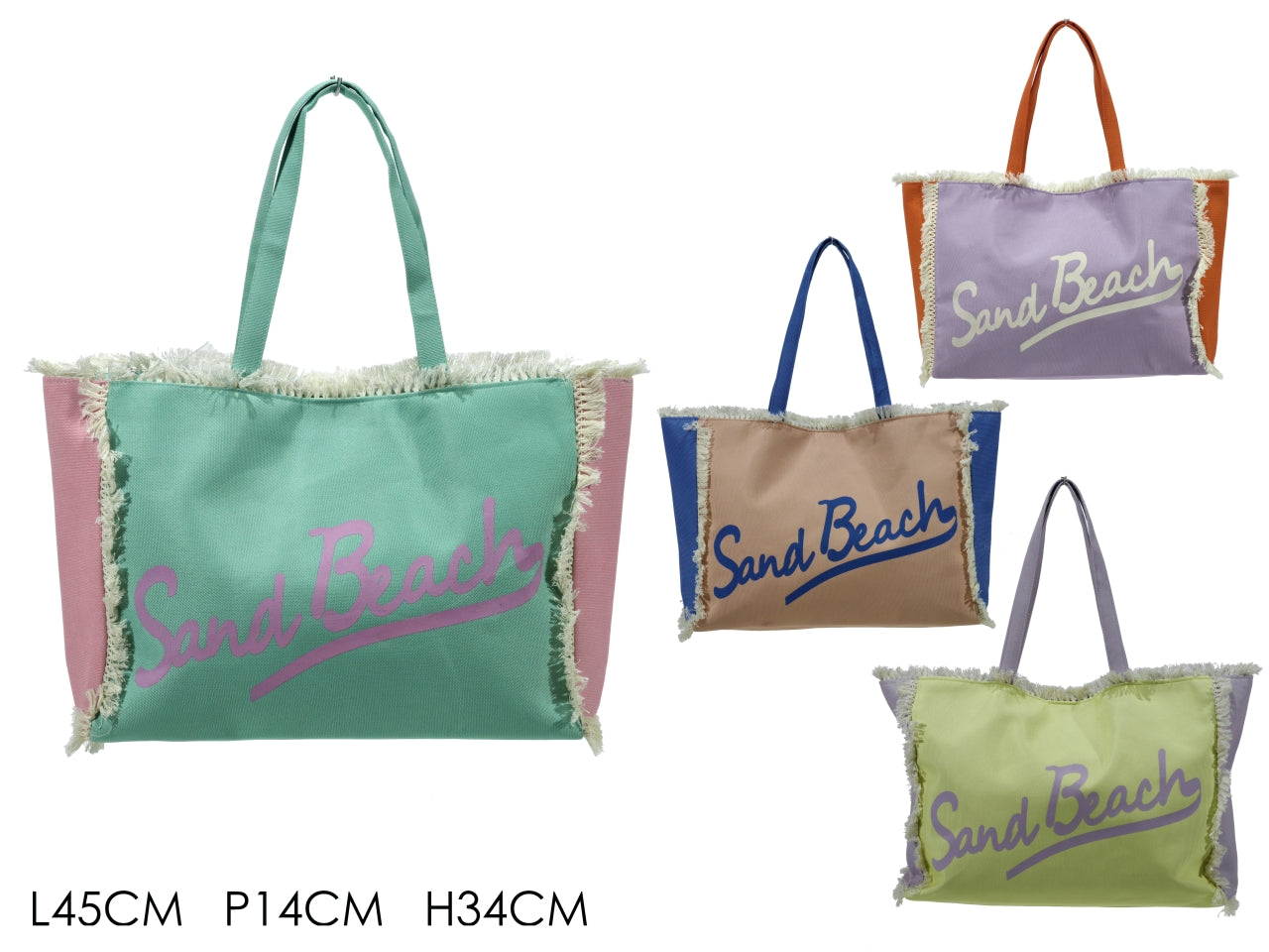 Borsa mare con bottone in 4 assortimenti