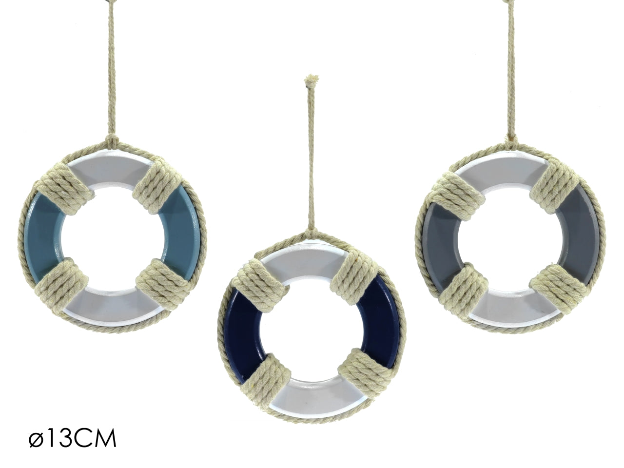 Appendino salvagente decorazione marina d.13cm in 3 assortimenti