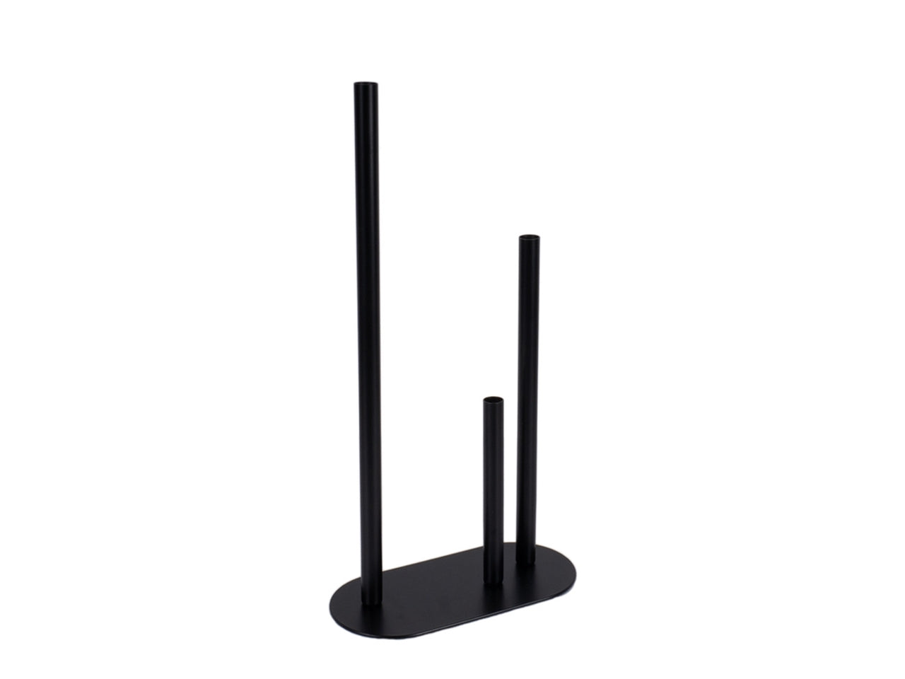 Portafiore 3 posti in metallo 20x9x40cm di colore di colore nero