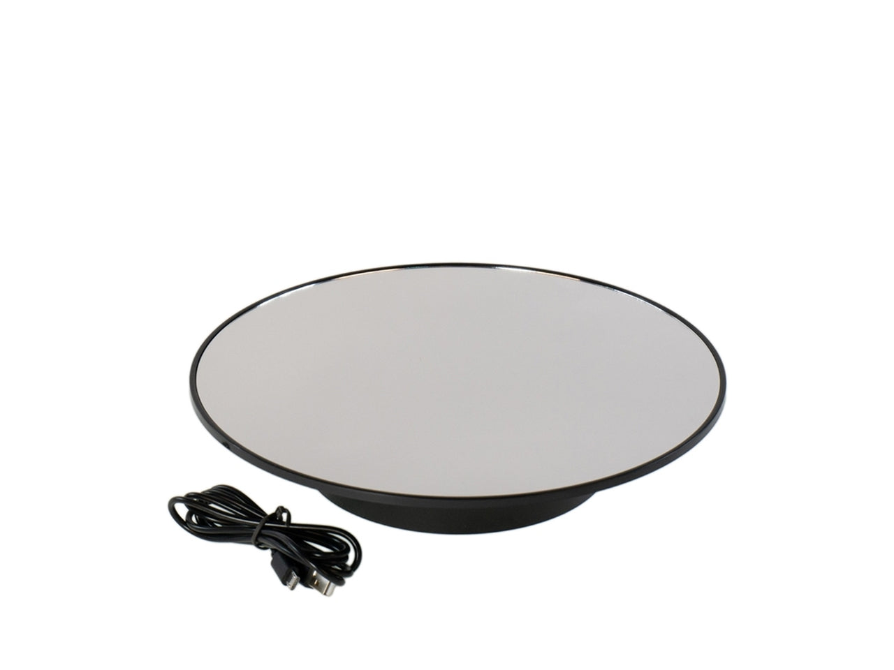 Base girevole con specchio d.32cm portata 10kg abs di colore nera