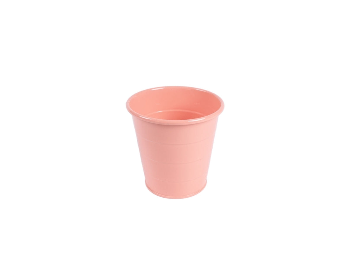 Cache pot in metallo d.13x13cm di colore arancio