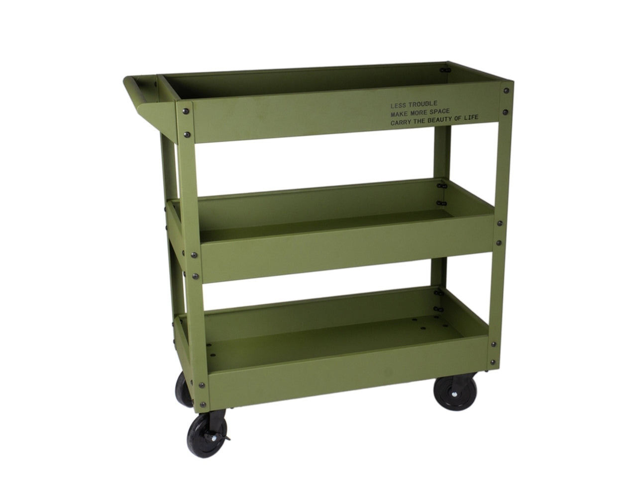 Carrello in metallo 77x35x79cm di colore verde