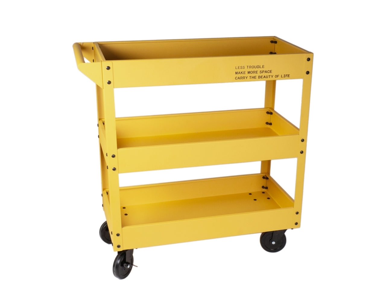 Carrello in metallo 77x35x79cm di colore senape