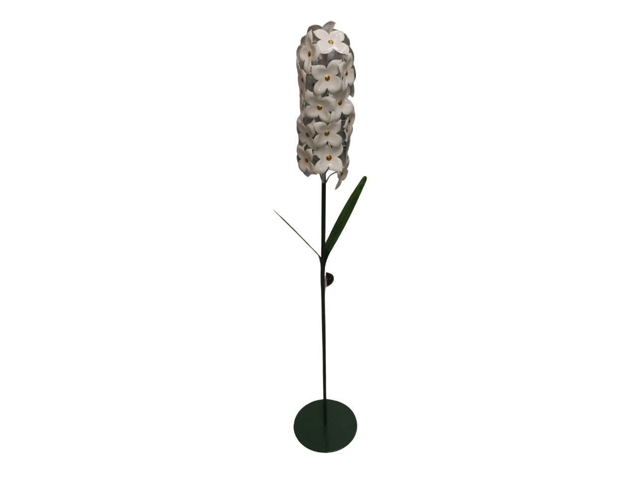 Fiore in metallo con base d.15x100cm di colore bianco